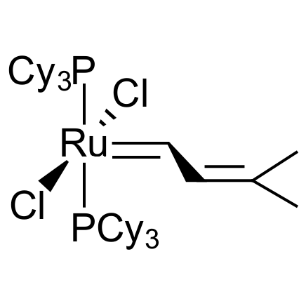 Chemical structure of Grubbs 1st gen dimethyl vinyl vinylidene catalyst, CAS # 194659-03-5