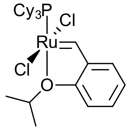 Chemical structure of Hoveyda-Grubbs 1st generation catalyst, CAS # 203714-71-0