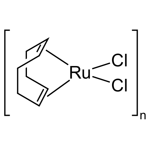 Chemical structure of polymeric Ru(cod)Cl2, CAS # 50982-12-2